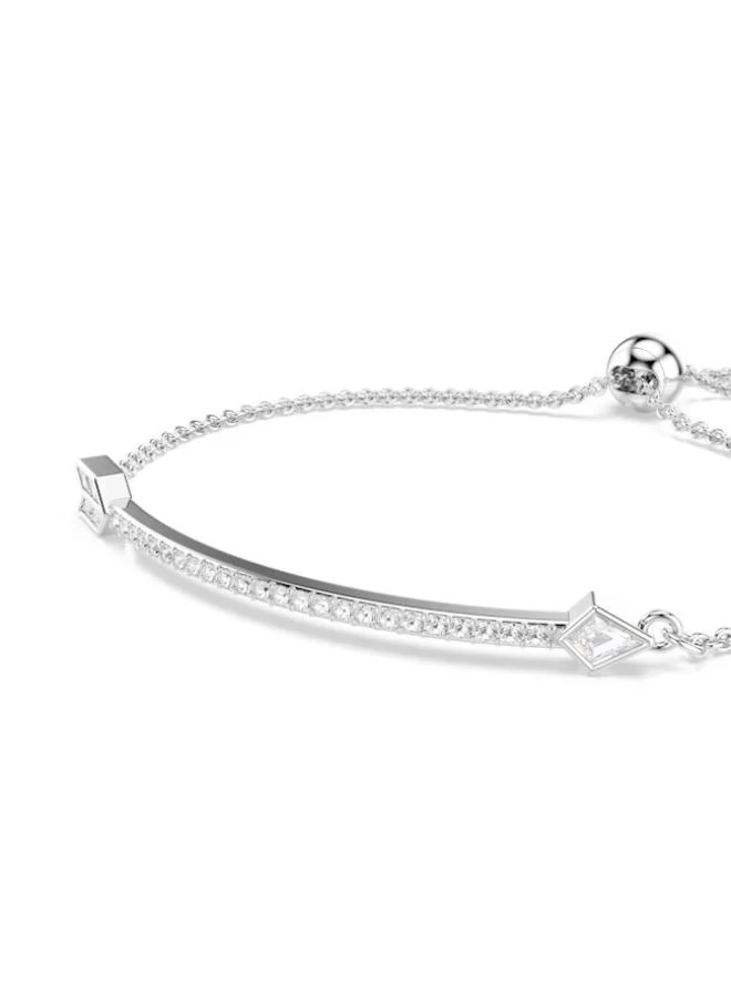 SWAROVSKI  Idyllia White Crystal Arrow Rhodium Plated Bracelet for Women | Best Price UAE